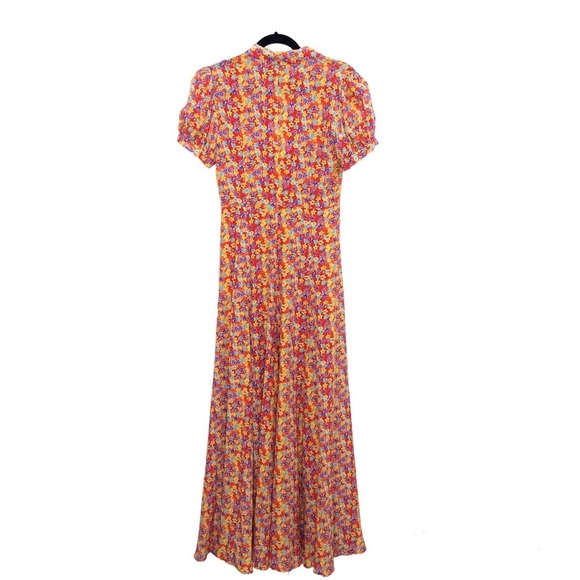 NWT Caroline Constas Bel Silk Ditsy Floral Button Up Boho Maxi Dress - Picture 6 of 10